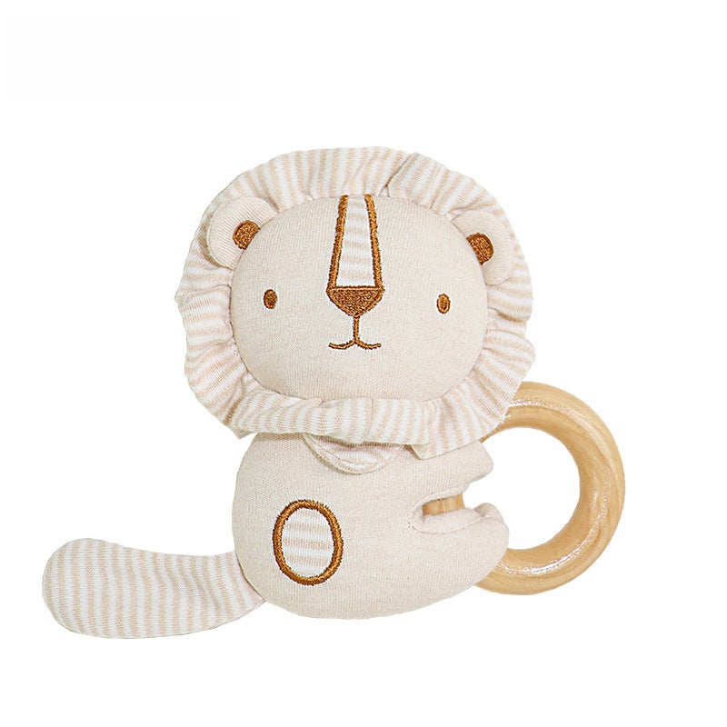 Organic Cotton Baby Rattle Set Soothing Chewable ToysLion organic cotton hand Ring (bag) Lion organic cotton hand Ring (bag)