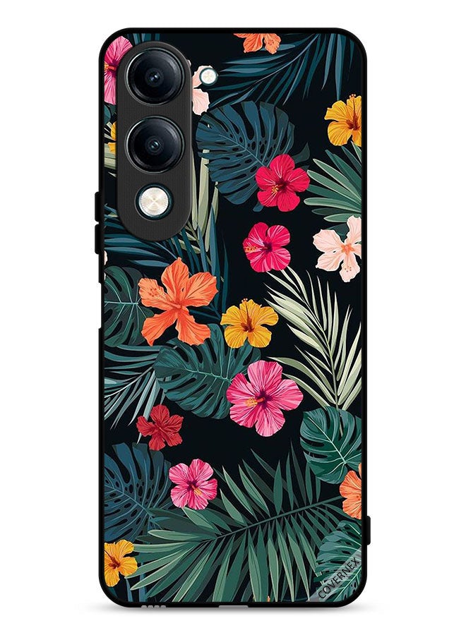 Covernex vivo Y29s Protective Case Cover Multi Color Flowers And Dark Green Feathers