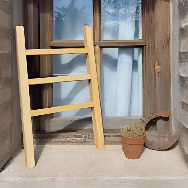 Vintage Wooden Towel Rack - Rustic Bathroom Decor Piece with Small Teacup Stand, Perfect for Enhancing Cottage Style Home Bathrooms - Image 2