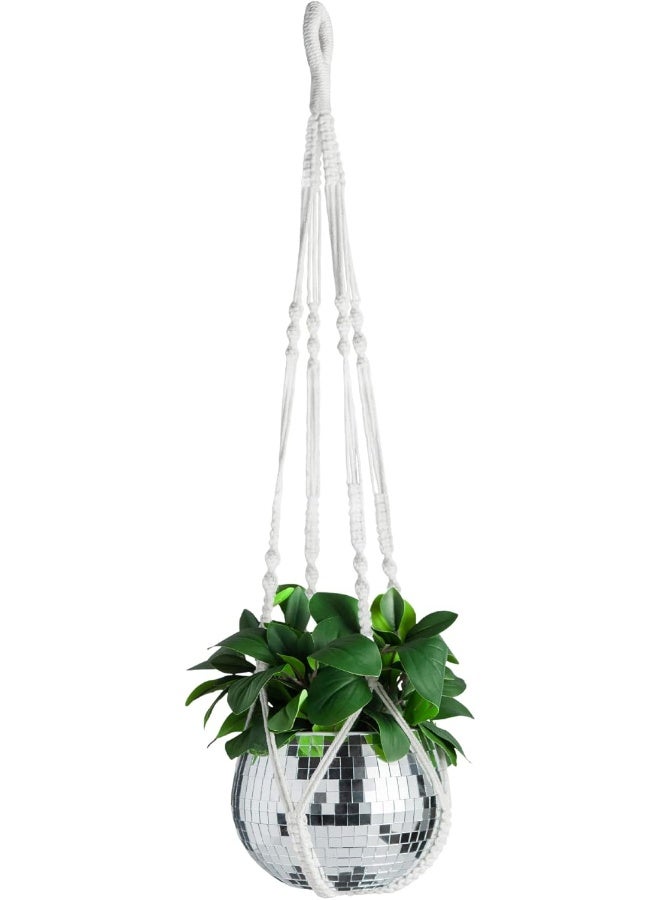 BundleBee Macrame Plant Hanger with Short Rope (No Tassel) - 35 Inch - Cotton Macrame Cord for Boho Decor Flower Pots - Bohemian Chic Home Decor, Simple Indoor Outdoor Hanging Houseplants or Terrarium | 1 Pack  - Image 1