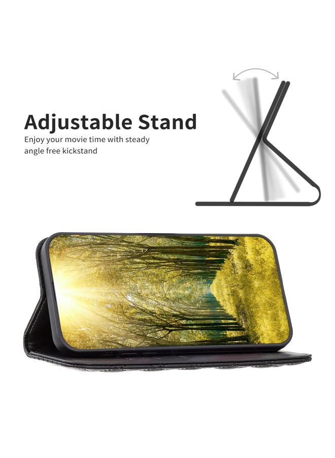 اس-توب جراب لهاتف Samsung Galaxy S24 Ultra 5G جراب هاتف جلدي مغناطيسي شبكي ماسي قابل للطي - Image 5