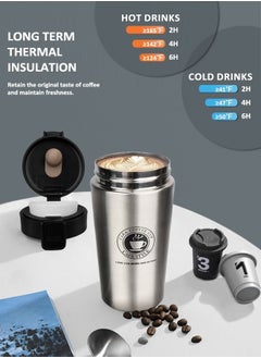 HomarKet Travel Coffee Mug with Splash Proof Sliding Lid, Double Wall Stainless Steel Vacuum Insulated Coffee Mug for Home and Office, Keep Beverages Hot or Cold  - Image 3