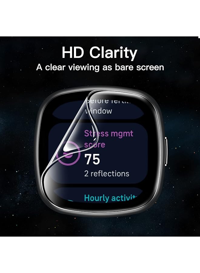 جي تيك واقي شاشة لساعة Fitbit Versa 4 Sense 2 مصنوع من مادة TPU المرنة عالية الوضوح وشفافة للغاية، عبوة من 6 قطع - Image 2