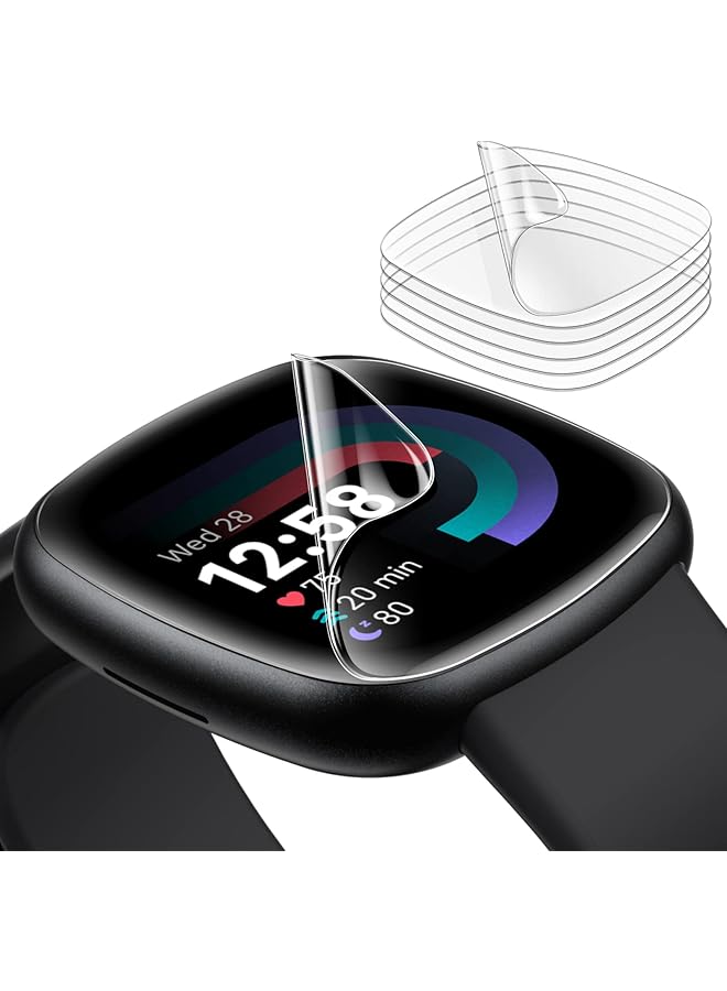 جي تيك واقي شاشة لساعة Fitbit Versa 4 Sense 2 مصنوع من مادة TPU المرنة عالية الوضوح وشفافة للغاية، عبوة من 6 قطع - Image 1