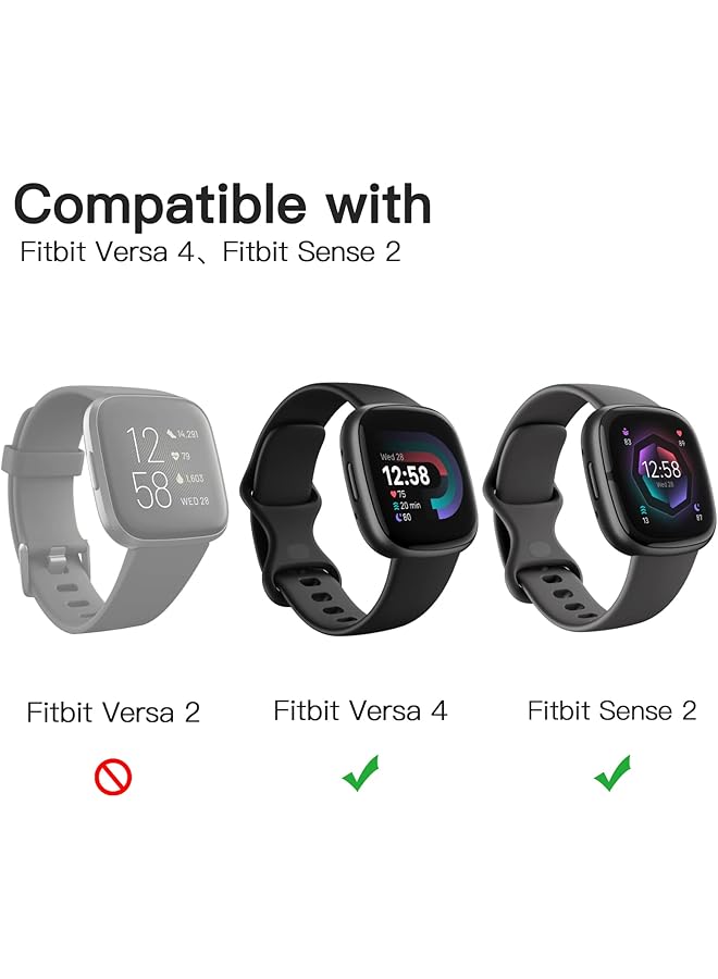 جي تيك واقي شاشة لساعة Fitbit Versa 4 Sense 2 مصنوع من مادة TPU المرنة عالية الوضوح وشفافة للغاية، عبوة من 6 قطع - Image 3
