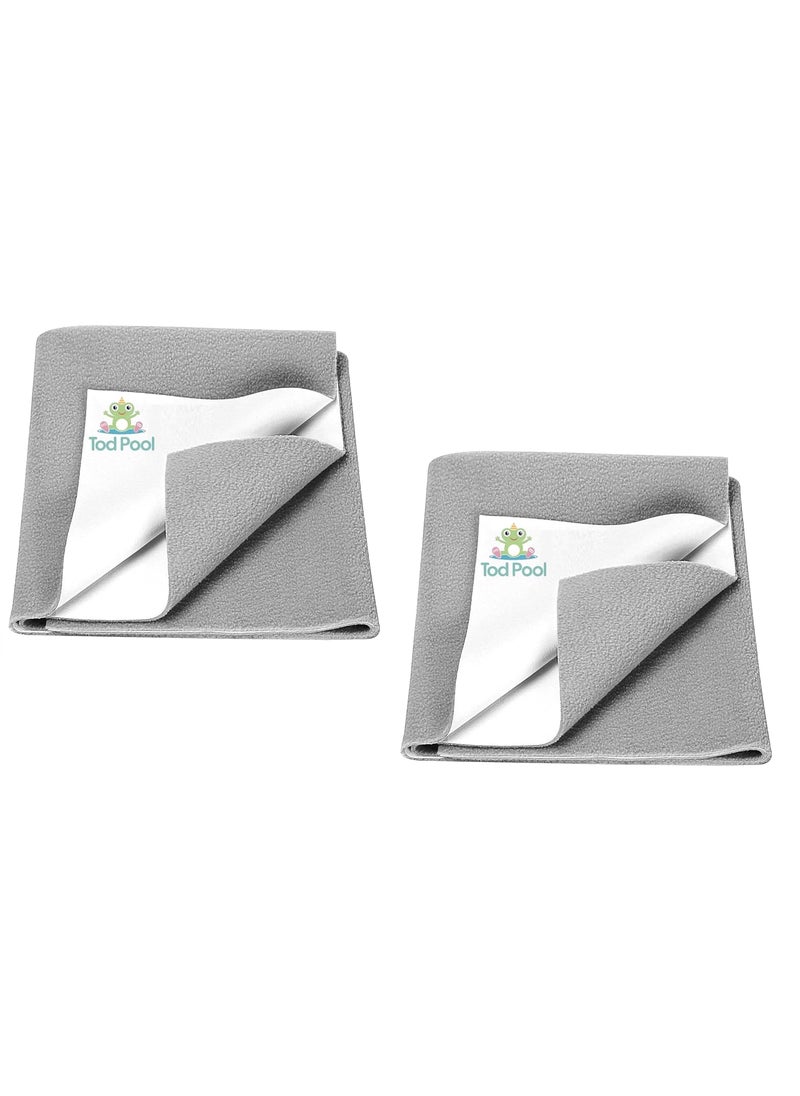 Tod PooL Tod PooL Breathable Bed Protector AntiPiling Fleece Extra Absorbent Washable Waterproof Quick Dry Sheet Bed Protector Sheet for Kids and Adults 2 Grey Large 140x100cm  - Image 1