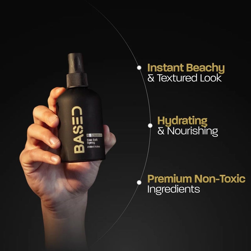 Based Bodyworks BASED Sea Salt Spray, Natural Finish Sea Salt Spray for Hair, Volume & Texture, Infused with Kelp & Vitamin B5, Light & Non-Greasy, Paraben Free, No Drying Alcohols, 6.8 oz (Pack of 1) - Image 3