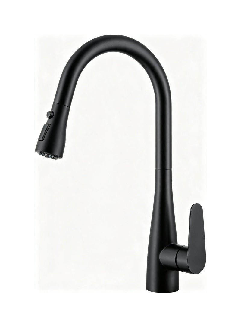 CM SL-4728 Pull-Out Kitchen Faucet – Matte Black Finish Modern Kitchen Mixer Tap - Image 1