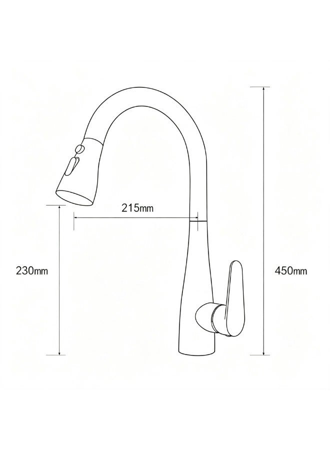 CM SL-4728 Pull-Out Kitchen Faucet – Matte Black Finish Modern Kitchen Mixer Tap - Image 3