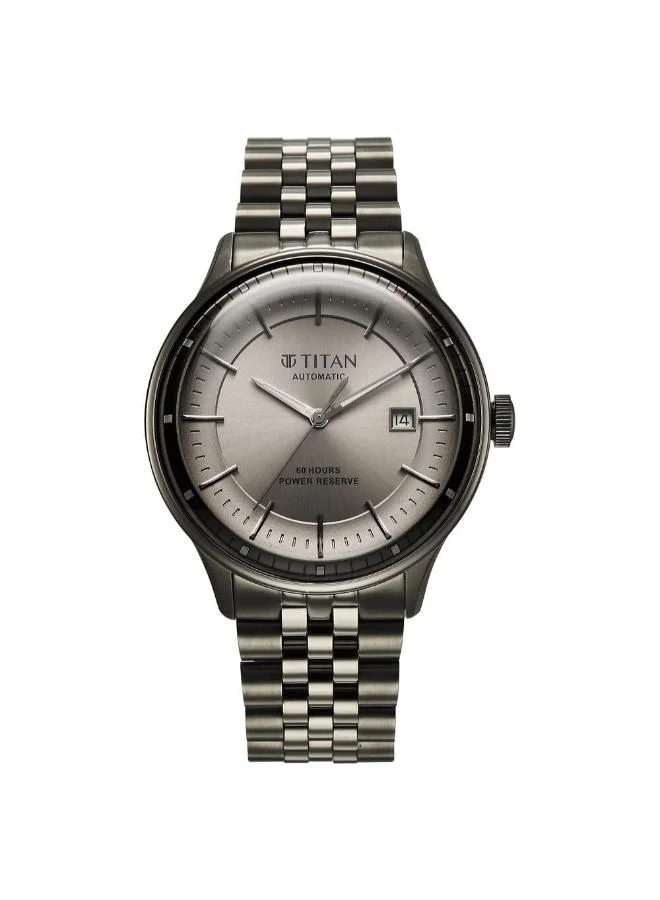 تيتان Men's Stainless Steel Analog Watch 90201QM02 - 42 mm