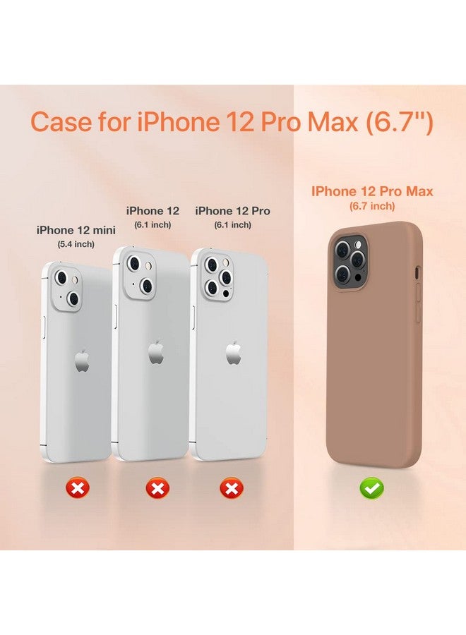ميراكيس جراب Miracase متوافق مع iPhone 12 Pro Max، [بطانة ناعمة من الألياف الدقيقة مضادة للخدش]، جراب سيليكون سائل من المطاط الجل المقاوم للصدمات والسقوط لهاتف 12 Pro Max (شوكولاتة) - Image 2