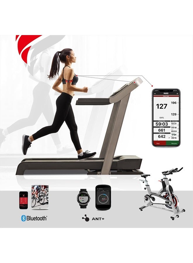 Fitcent ساعة مراقبة معدل ضربات القلب FITCENT، حزام ذراع بلوتوث ANT+ حساس بصري لمعدل ضربات القلب، متتبع لياقة بدنية قابل لإعادة الشحن لبيليتون سترافا زويفت بولار بيت DDP يوغا واهو للياقة البدنية (أحمر) - Image 4