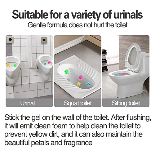 EKE Toilet Gel, Toilet Stain Removal Cleaning Air Freshener, 72 Flower Stamps, Pack of 6 Scents - Image 4