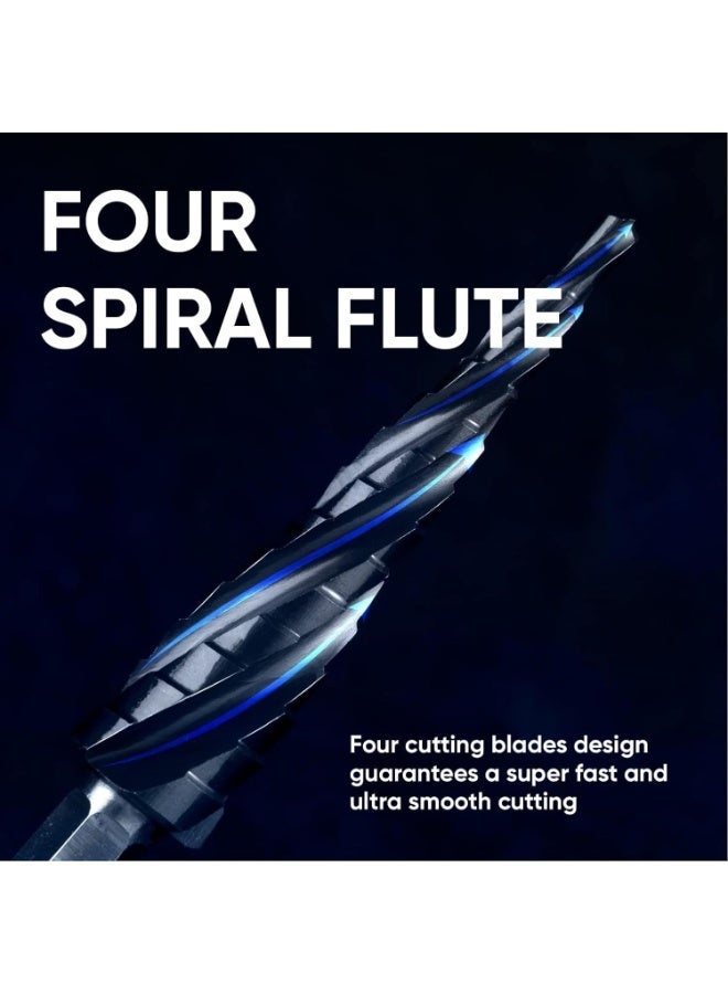 Four Spiral Flute Cobalt Step Drill Bit, Impact Ready Step Drill Bit, 1/4" Hex Shank Step Bit for Metal, Stainless Steel, Aluminum, Wood, Plastic (Size : B) - Image 4