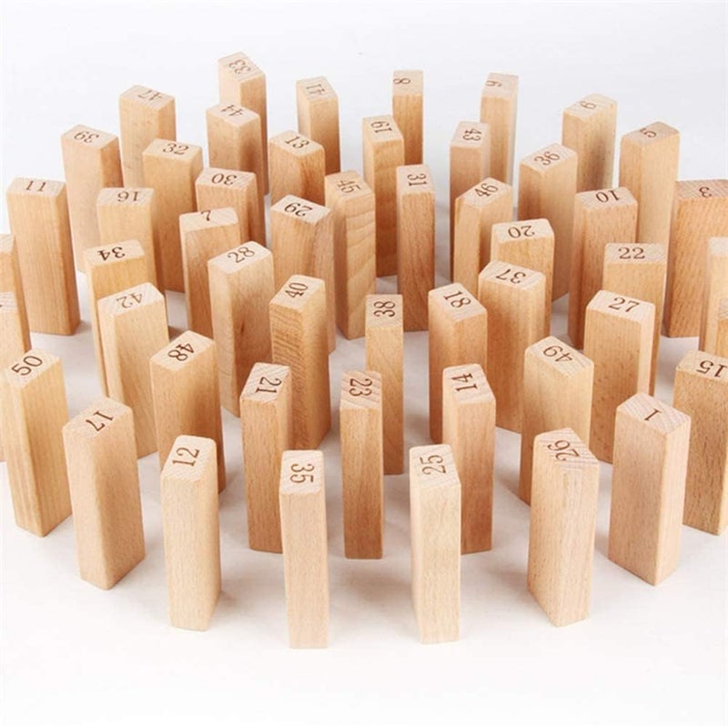 JB Export Wooden Blocks 54 Pcs Challenging Color Wooden Tumbling Tower, Toys with Dices Board Educational Puzzle Game (Multi Color) - Image 5