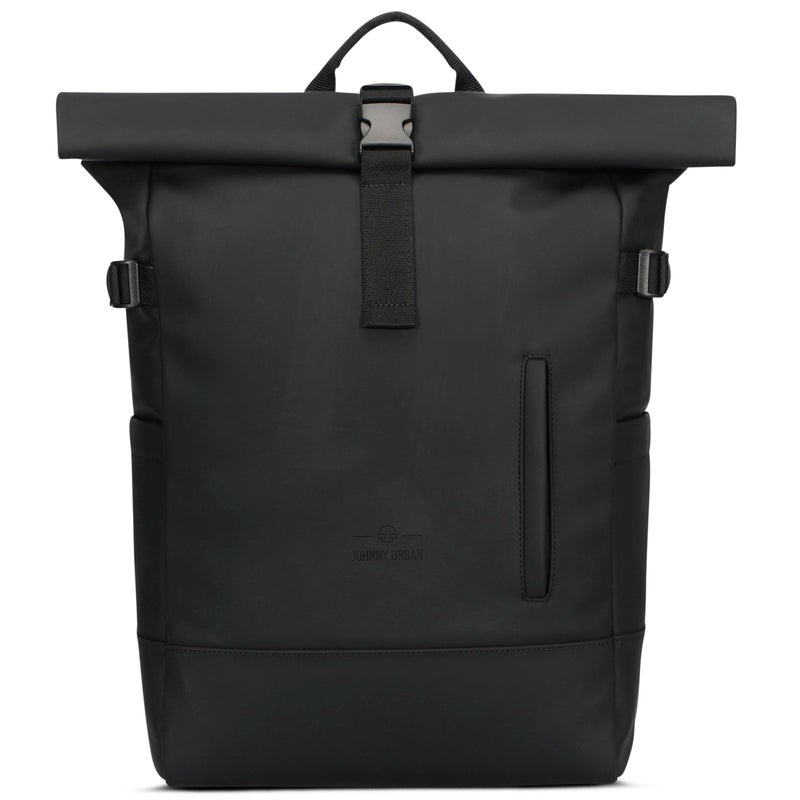 JOHNNY URBAN Johnny Urban Backpack Women & Men Black - Harvey Large - Casual Roll Top Laptop Rucksack Bag for Work Travel University - Sleek Series - Water Repellant  - Image 1