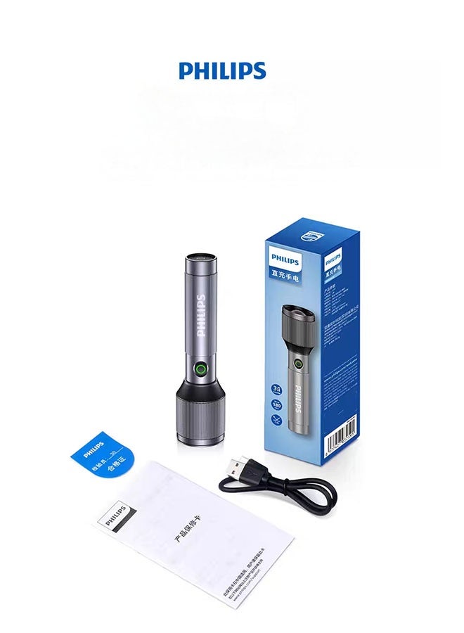 Philips Flashlight: Strong Light, Ultra-Bright, Long-Range, Outdoor Portable, Ultra-Long Battery Life, Aluminum Alloy, Waterproof, For Home Use - Image 2