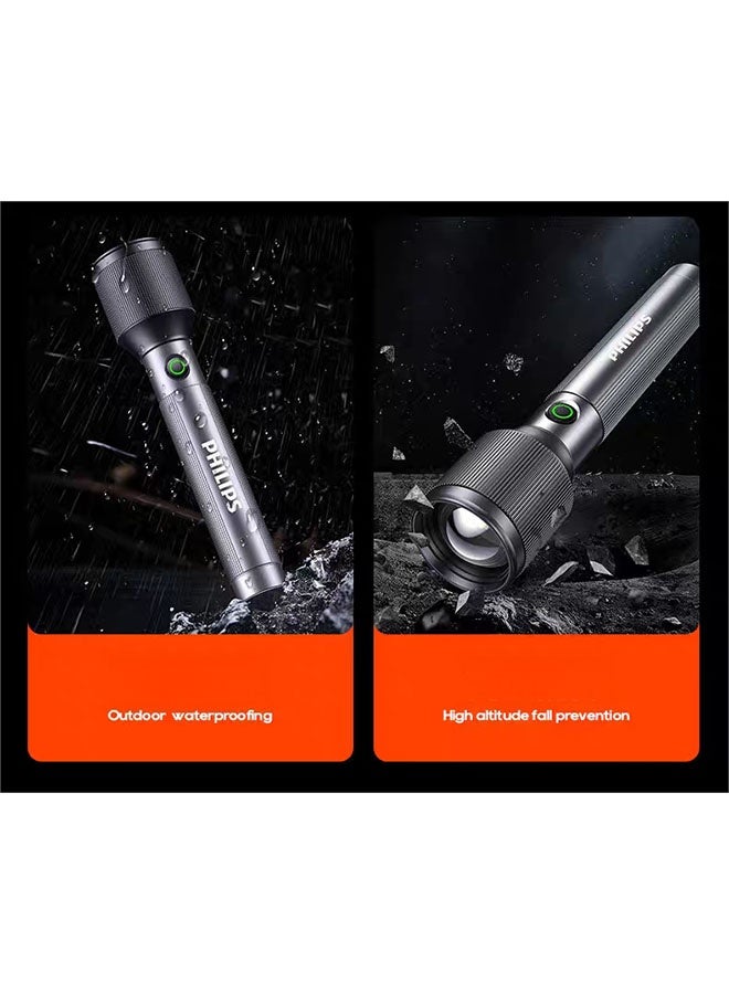 Philips Flashlight: Strong Light, Ultra-Bright, Long-Range, Outdoor Portable, Ultra-Long Battery Life, Aluminum Alloy, Waterproof, For Home Use - Image 4