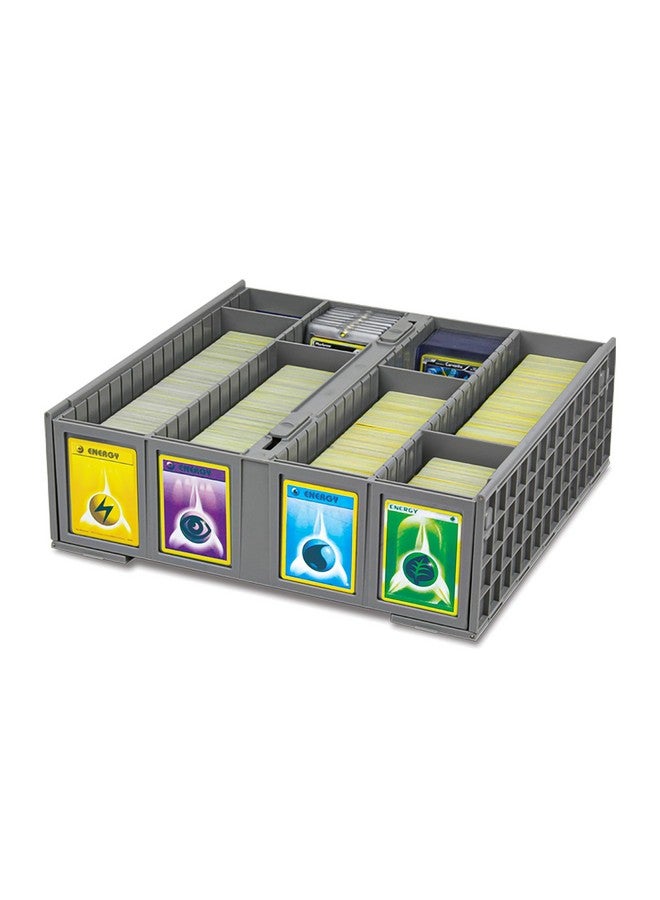 BCW Collectible Card Bin - Single Gray | Storage Box for Trading Cards | Holds 3200 Cards | Includes 4 Card Storage Partitions | Loose Trading Card Storage for Pokemon, MTG, and Sports Cards - Image 1