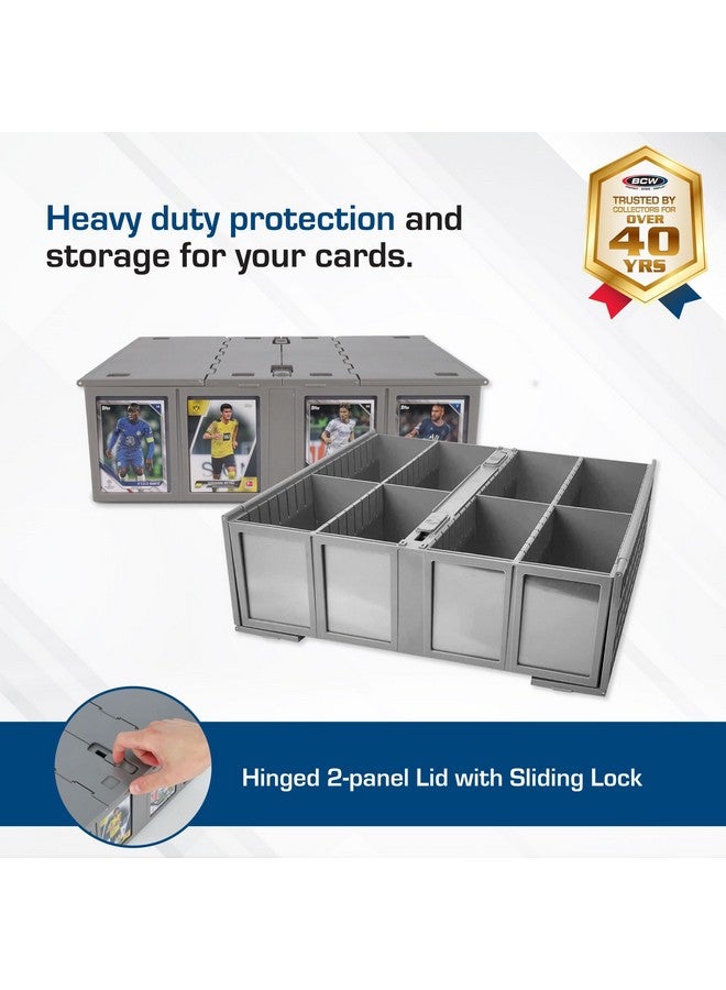 BCW Collectible Card Bin - Single Gray | Storage Box for Trading Cards | Holds 3200 Cards | Includes 4 Card Storage Partitions | Loose Trading Card Storage for Pokemon, MTG, and Sports Cards - Image 2
