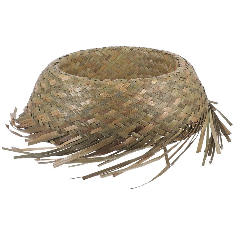 TENDYCOCO Beach Straw Hat for Women Lightweight Woven Bucket Hat 14X14 Inch Tropical Hawaiian Style Summer Fishing for Outdoor Parties - Image 4