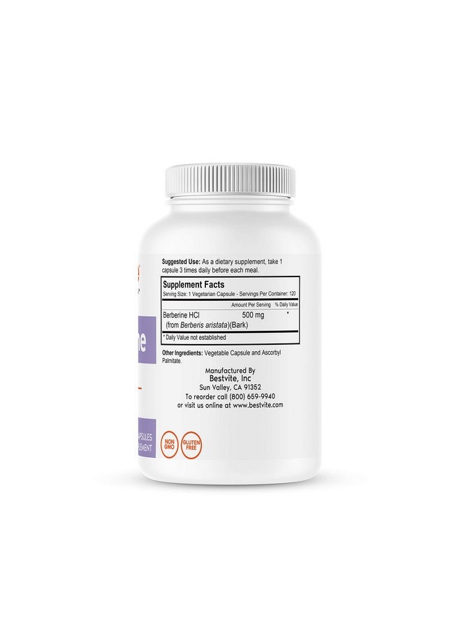 BESTVITE - Berberine 500Mg (240 Vegetarian Capsules) (2Pack) No Fillers No Stearates No Flow Agents Vegan Gluten Free Non Gmo - Image 1
