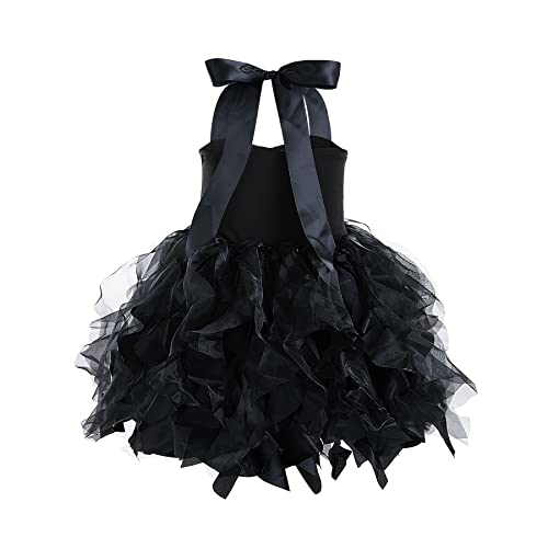 Suppromo Black Tutu Dress Girls Princess Birthday Party Dresses Black Sequin Tulle Fancy Fairy Dress for Little Girls Kids Formal Prom Sneaker Ball Gown Pageant Graduation Christmas Outfits 5-6T - Image 2
