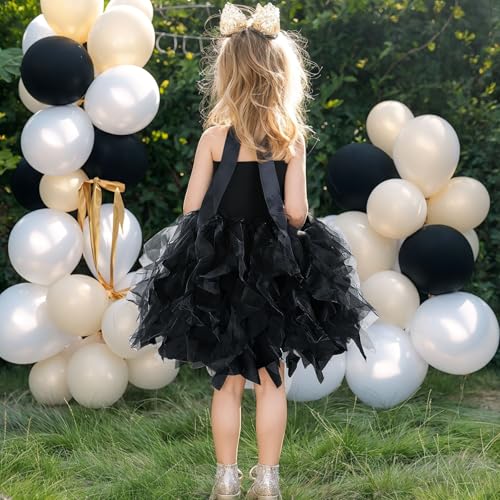 Suppromo Black Tutu Dress Girls Princess Birthday Party Dresses Black Sequin Tulle Fancy Fairy Dress for Little Girls Kids Formal Prom Sneaker Ball Gown Pageant Graduation Christmas Outfits 5-6T - Image 4