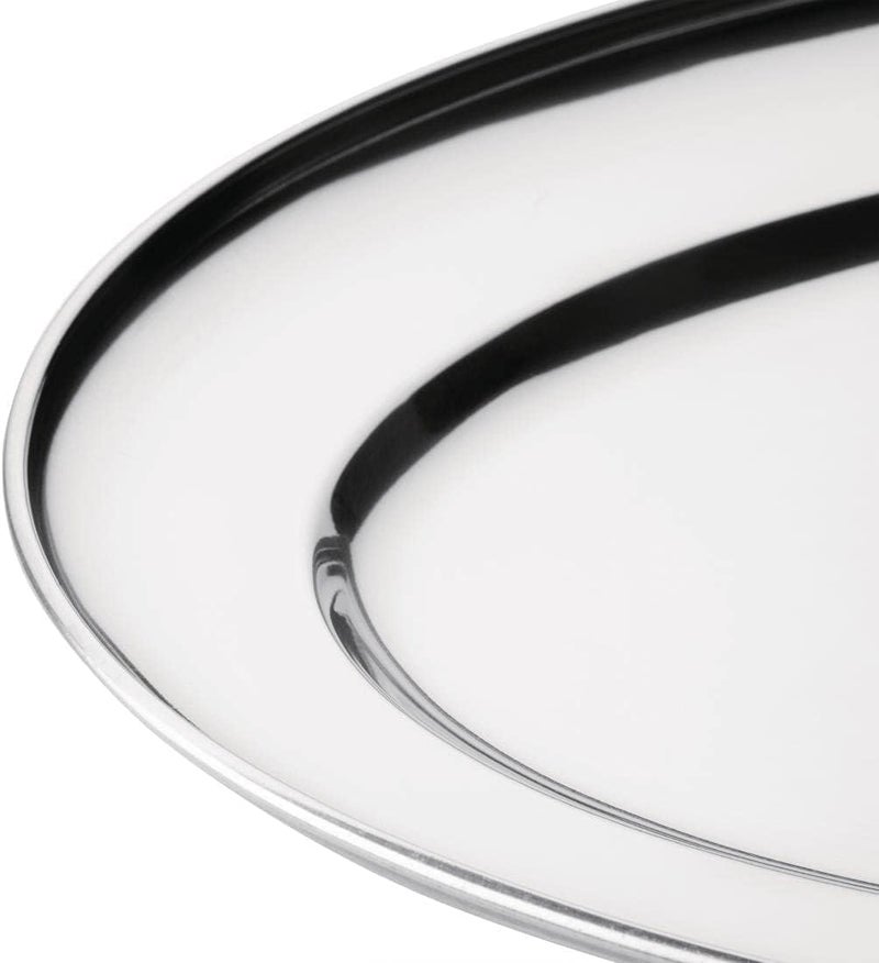 MN 3 Piece Stainless Steel Oval Serving Dish | Easy to Store & Durable & Dishwasher Safe | Stainless Steel Rice & Pasta Serving Dish | Serwais Oval Rice (40cm) - Image 4