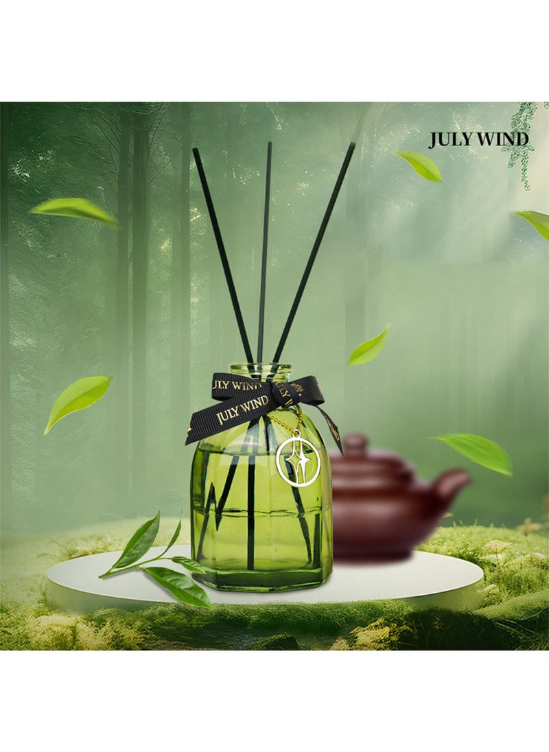 JULY WIND Fragrance Reed Diffuser, Long-Lasting Scent Oil Diffuser with 5 Reed Sticks, Air Freshener for Bedroom Bathroom Office- 150ml (Sabah Rose & White Tea)  - Image 3