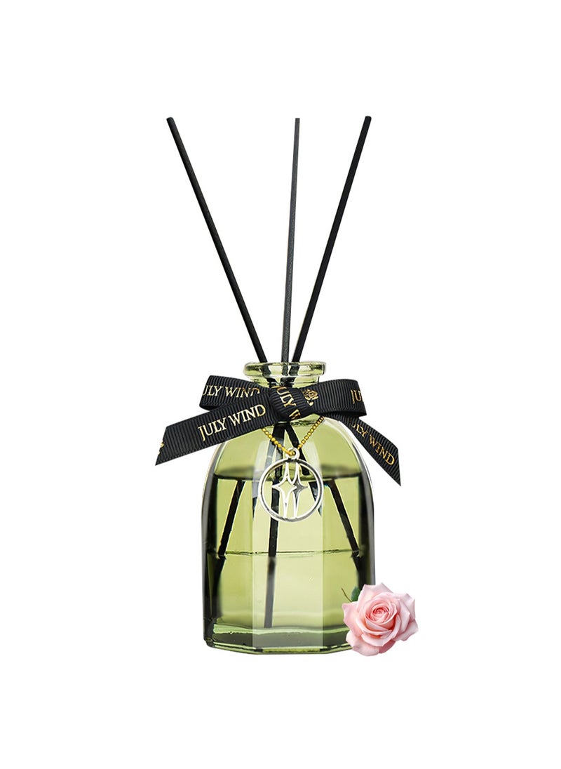 JULY WIND Fragrance Reed Diffuser, Long-Lasting Scent Oil Diffuser with 5 Reed Sticks, Air Freshener for Bedroom Bathroom Office- 150ml (Sabah Rose & White Tea)  - Image 1