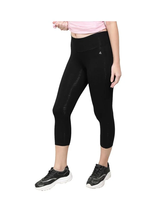 Jockey black 1391 Women Super Combed Cotton Elastane Stretch Slim Fit Capri with Ultra soft Waistband for Women | Best Price UAE