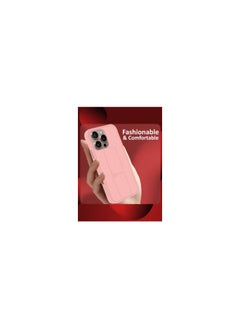 (for Apple iPhone 16 Pro) Case Premium PU Leather Back Cover with Stand Function Shockproof and Anti Scratch Finger Grip Case Cover / Pink