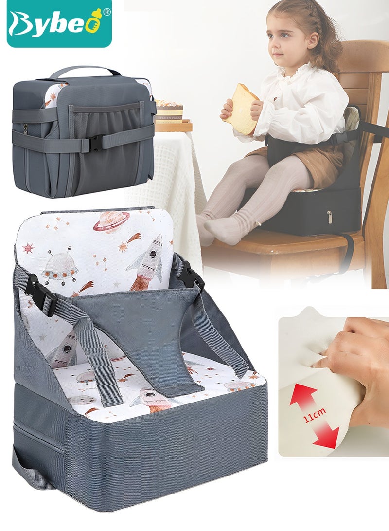 Bybeo Baby Booster Seat, Baby Portable High Chair, Toddler Chair Seat with Adjustable Straps, Baby Sit Up Seat, Travel Harness Seat for Toddlers Ages 6 Months+, Compact and Foldable - Image 1