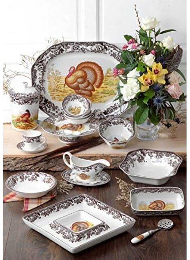 سبود طبق عشاء Spode Woodland مقاس 10.5 بوصة - تصميم ديك رومي، أدوات مائدة لعيد الشكر - فخار فاخر، آمن للاستخدام في غسالة الأطباق والميكروويف، بنقش زهور كلاسيكي - هدية مثالية لديكور كوخ الصيد أو النزل أو المنزل الريفي - Image 3