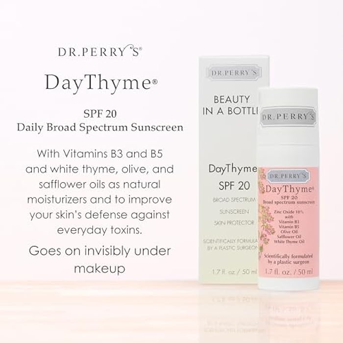Dr. Perry's Dr. Perry’s DayThyme SPF 20 Daily Broad Spectrum Sunscreen with Zinc Oxide and Vitamins B3, B5 - Image 2
