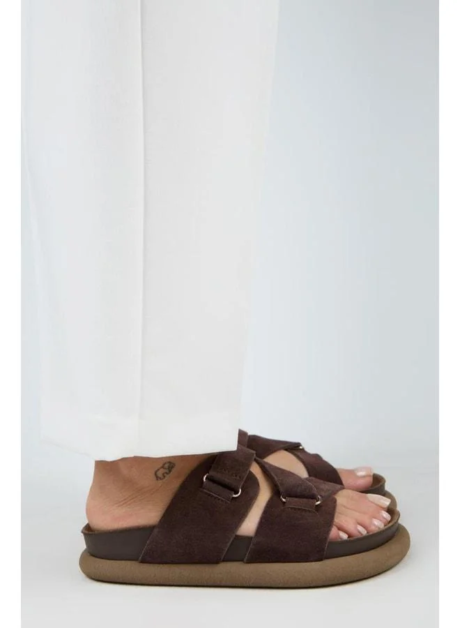 Manijero  Tulipan Women's Genuine Leather Strap Light Coffee Sandal. for Women | Best Price UAE