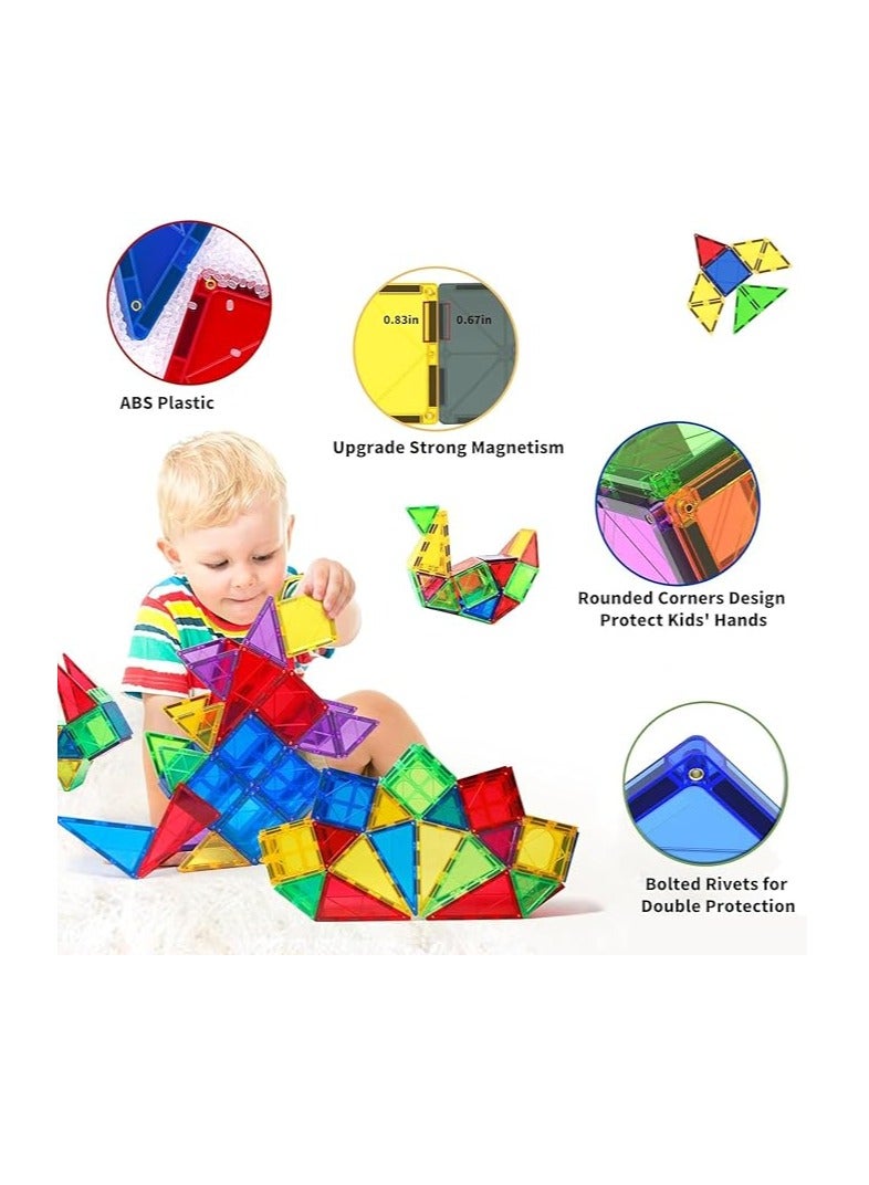 Magnetic Building Tiles - 60 Pcs Set of Vibrant 3D Blocks, Encourages Creative Construction, Promotes Educational Brain Development, Stimulates Imagination, STEM Toy for Kids 3+ Years - Image 4