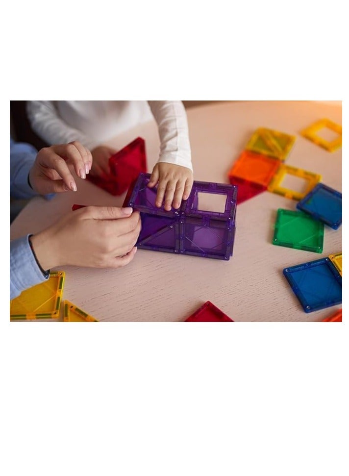 Magnetic Building Tiles - 60 Pcs Set of Vibrant 3D Blocks, Encourages Creative Construction, Promotes Educational Brain Development, Stimulates Imagination, STEM Toy for Kids 3+ Years - Image 3