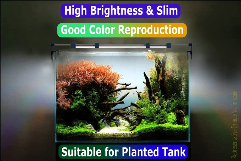 Aqua Sparkle إضاءة شريط LED لحوض السمك المزروع | سطوع عالي | مناسبة لحوض السمك | طول الإضاءة - 2 قدم، قابلة للتعديل إلى 2.5 قدم، الطاقة - 16 واط، اللون - (أبيض + أزرق + أحمر) - Image 4