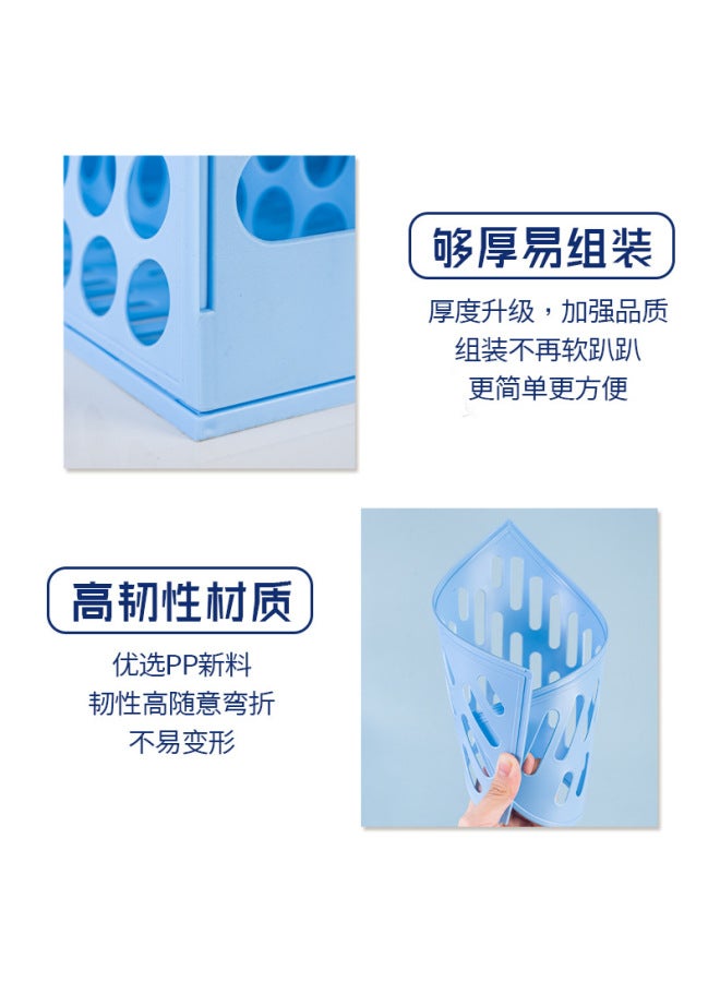 HELPS Morandi Desktop File Holder Student Plastic Storage Box Three-dimensional Thickened Four-piece Storage Rack Office Supplies - Image 2