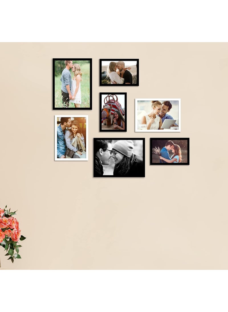 Art Street Art Street Oceanus Photo Frame Set of 7 Eco Series Black & White Picture Frame for Home Decor (Size - 4x6, 5x7, 6x8 Inchs, Black & White)  - Image 1