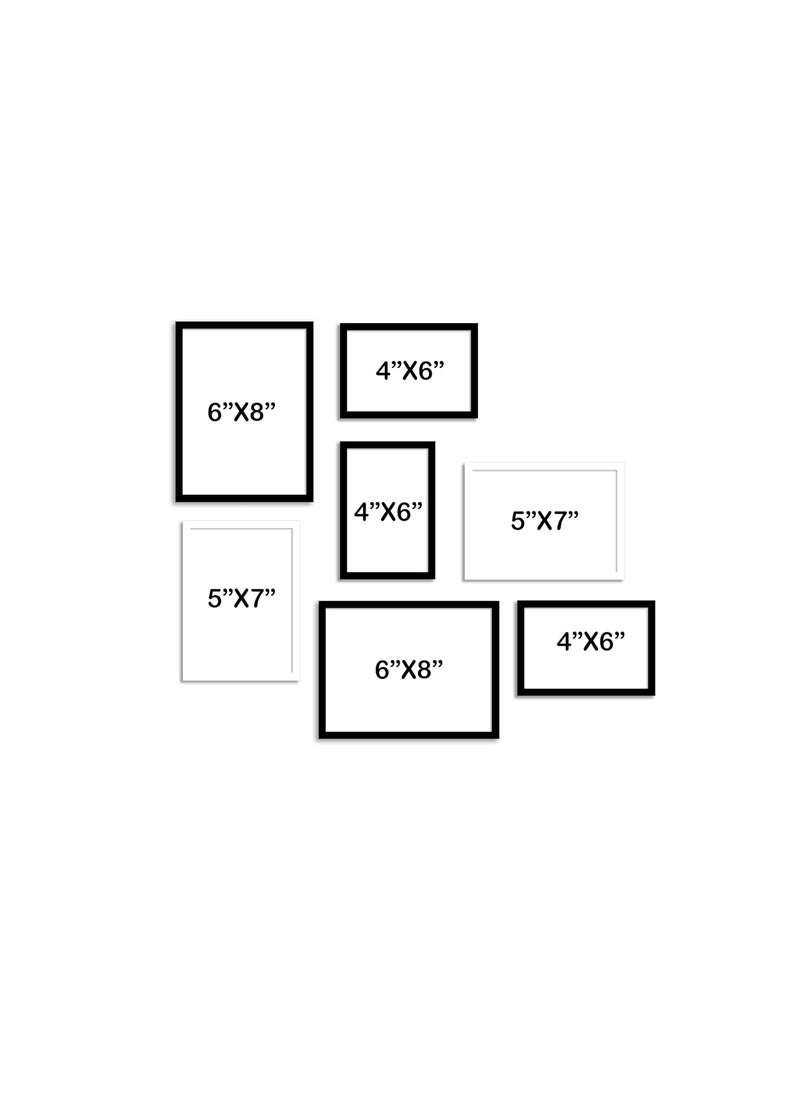 Art Street Art Street Oceanus Photo Frame Set of 7 Eco Series Black & White Picture Frame for Home Decor (Size - 4x6, 5x7, 6x8 Inchs, Black & White)  - Image 4