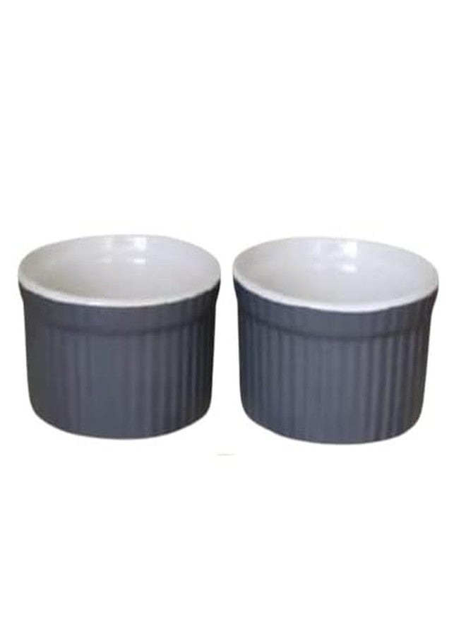 Mirakii Ceramic Grey 150 ml Ramekins Bowl Set of 2, for Snacks, Kitchen Decoration,Sauce/Chutney, Cup Cake, Dessert, Souffle (2) - Image 4
