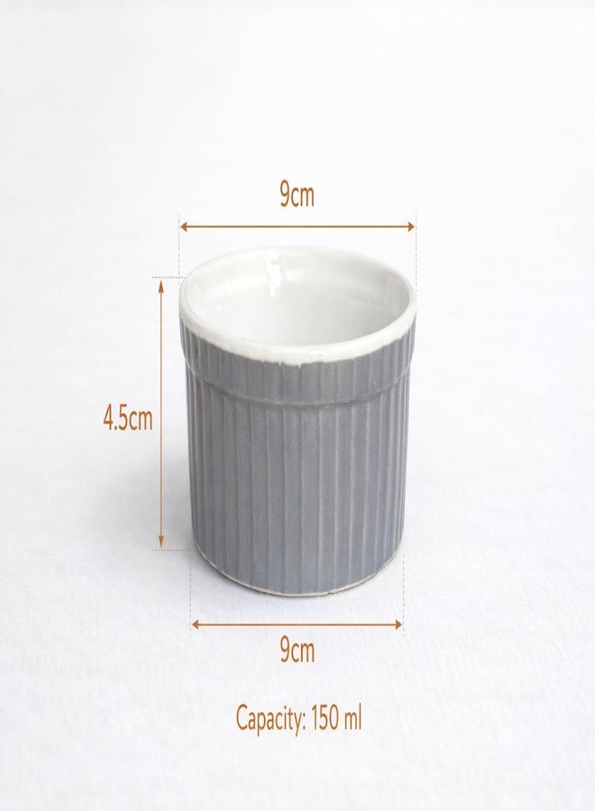 Mirakii Ceramic Grey 150 ml Ramekins Bowl Set of 2, for Snacks, Kitchen Decoration,Sauce/Chutney, Cup Cake, Dessert, Souffle (2) - Image 3