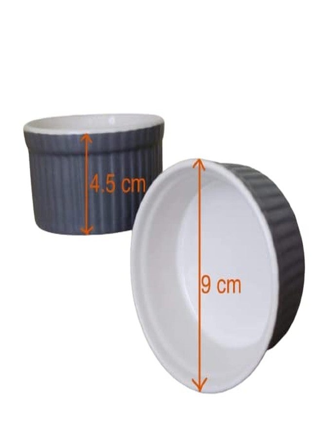 Mirakii Ceramic Grey 150 ml Ramekins Bowl Set of 2, for Snacks, Kitchen Decoration,Sauce/Chutney, Cup Cake, Dessert, Souffle (2) - Image 5