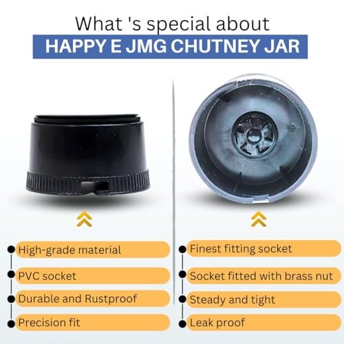 HAPPY E Chutney Jar for Juicer Mixer Grinder Only, (400ML), Stainless Steel Mixi Jar only (JMG) - Image 4