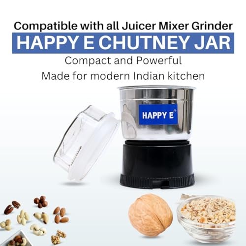 HAPPY E Chutney Jar for Juicer Mixer Grinder Only, (400ML), Stainless Steel Mixi Jar only (JMG) - Image 5