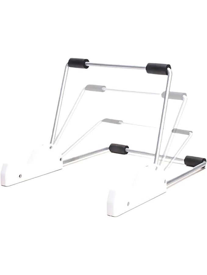 Lightweight Aluminum Adjustable Tablet Stand Portable Foldable Holder White - Image 1