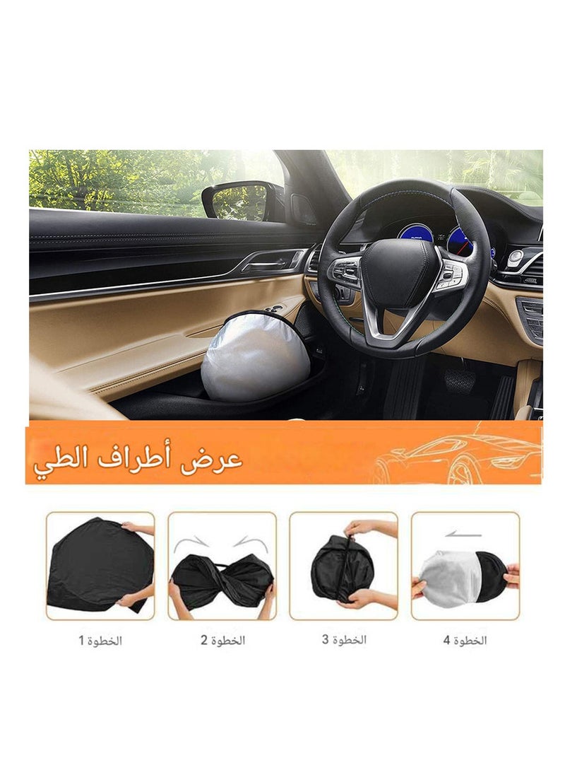 Generic Car windshield interior sun visor cover, car sunshade keeps the car cool in summer (size: 150 * 70 cm, code 6207 : 9227) - from Rana store  - Image 5